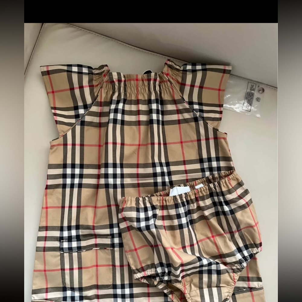 Burberry Vintage Check Stretch Cotton Dress and Bloomers